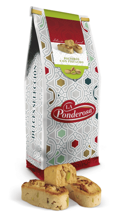 Polvorón with pistachio